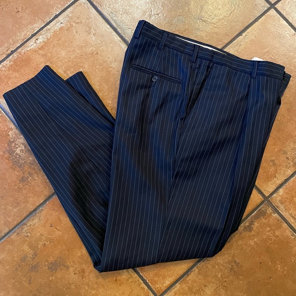 DANIEL CREMIEUX COLLECTION x Loro Piana Wool Stripe Suit in Navy Size 44 L - Picture 5 of 12